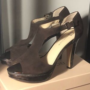 AnnKlein Suede Platform Heels